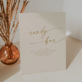 Boho Chic Modern  Goud Snoep Bar Wedding Reclamebord Met Voetstuk