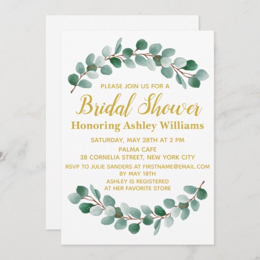 Boho Chic Modern Greenery Bridal Shower Kaart (Voorkant / Achterkant)