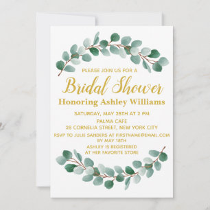 Boho Chic Modern Greenery Bridal Shower Kaart