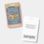 Boho Chic Modern Rainbow Custom Teacher ID Badge (Voor- en achterkant)