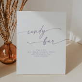 Boho Chic Modern stoffig Paarse Snoep Bar bruiloft Reclamebord Met Voetstuk