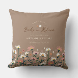 Boho Chic Modern Wildflower Baby in Bloom Shower Kussen