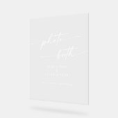 Boho Chic Modern Wit Clear Wedding Photo Booth Acryl Bord (Hoek)