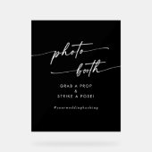 Boho Chic Moderne Zwarte Trouwfotocabine Acryl Bord (Voorkant)