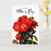 Boho Chic Moederdag Rode Rozen Boeket Wit Kaart (Gele Bloem)