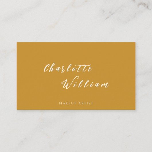 Boho Chic Mosterd Kalligrafie Script Logo QR Code Visitekaartje (Voorkant)