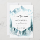 Boho Chic Mountain bruiloft Save The Date (Voorkant)