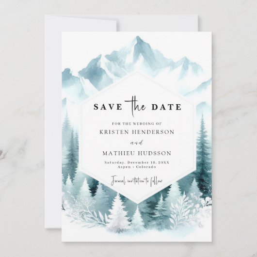 Boho Chic Mountain bruiloft Save The Date (Voorkant)