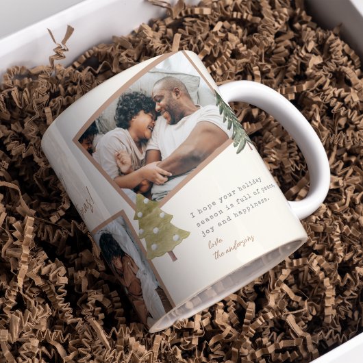 Boho Chic Multi Foto Kerstmis dennenboom Koffiemok