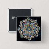 Boho-chic Multicolor Mandala Button (Voorkant /achterkant)