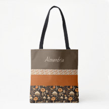 Boho-Chic Mushroom Pattern Canvas tas