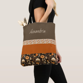 Boho-Chic Mushroom Pattern Canvas tas