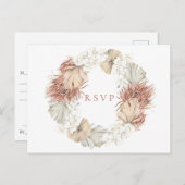 Boho-Chic Natural Wreath Wedding RSVP Song Request Uitnodiging Briefkaart (Voorkant / Achterkant)