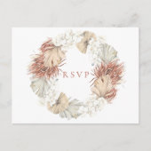 Boho-Chic Natural Wreath Wedding RSVP Song Request Uitnodiging Briefkaart (Voorkant)