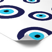 Boho Chic Nazar Evil Eye Lucky Charm-symbool Poster (Hoek)