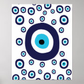 Boho Chic Nazar Evil Eye Lucky Charm-symbool Poster (Voorkant)