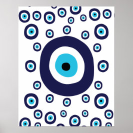 Boho Chic Nazar Evil Eye Lucky Charm-symbool Poster