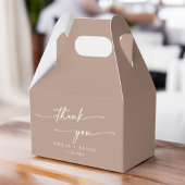 Boho Chic Neutral Taupe Dank je bruiloft Bedankdoosjes