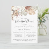 Boho-Chic Oerwoud Botanical Rehearsal Dinner Invit Aankondiging (Staand voorkant)