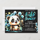 Boho Chic Oerwoud Panda Haven Boy Baby shower Kaart (Voorkant)