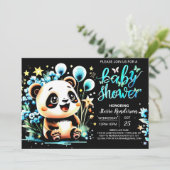 Boho Chic Oerwoud Panda Haven Boy Baby shower Kaart (Staand voorkant)