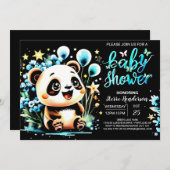 Boho Chic Oerwoud Panda Haven Boy Baby shower Kaart (Voorkant / Achterkant)