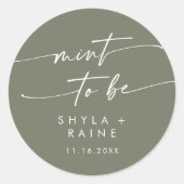 Boho Chic Olijf Groene Munt Om Voor Sticker (Voorkant)