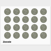 Boho Chic Olive Green Bedankt Trouwgunst Ronde Sticker (Vel)