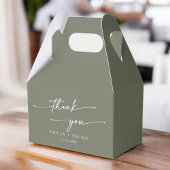 Boho Chic Olive Green Dank je bruiloft Bedankdoosjes