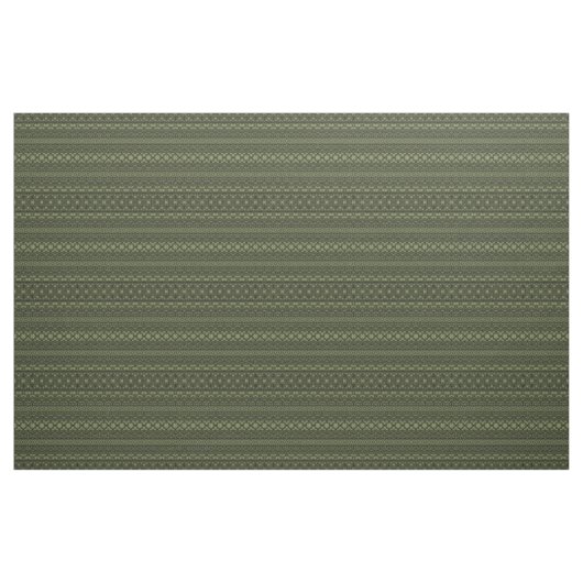 Boho Chic Olive Green Pattern Stof (Yard (91,4 cm))
