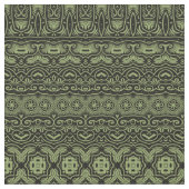 Boho Chic Olive Green Pattern Stof (Close Up)