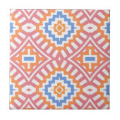 Boho Chic Oranje Pink Yellow Ethnic Geometric Tegeltje (Voorkant)