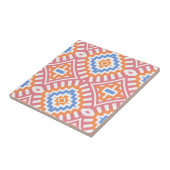 Boho Chic Oranje Pink Yellow Ethnic Geometric Tegeltje (Zijkant)