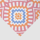 Boho Chic Oranje Pink Yellow Ethnic Geometric Tissuepapier (Detail)