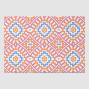 Boho Chic Oranje Pink Yellow Ethnic Geometric Tissuepapier