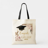 Boho Chic Orchid Floral Pampas Grass Afstuderen Tote Bag (Achterkant)