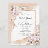 Boho chic orchid pampas vrijgezellenfeest kaart (Voorkant / Achterkant)