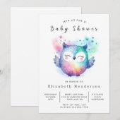 Boho Chic Owl Baby shower Kaart (Voorkant / Achterkant)