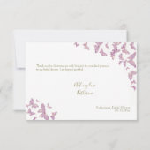 Boho Chic Paars Butterfly Vrijgezellenfeest Dank u Bedankkaart (Achterkant)