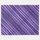 Boho Chic Paars Diagonal Shimmery Stripes Fleece Deken (Voorkant (Horizontaal))