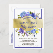 Boho Chic Paars Floral Gold Baby shower