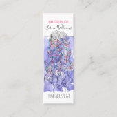 Boho Chic Paarse Bruids Hairstyle Aquarel Bloemen Mini Visitekaartje (Voorkant)