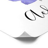 Boho Chic Paarse Bruids Hairstyle Aquarel Bloemen Poster (Hoek)