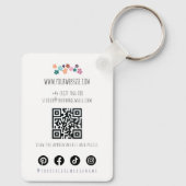 Boho Chic Paarse Bruids Hairstyle Waterverf QR Sleutelhanger (Achterkant)
