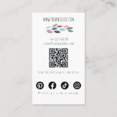 Boho Chic Paarse Bruidskapsel Aquarel QR Visitekaartje (Achterkant)