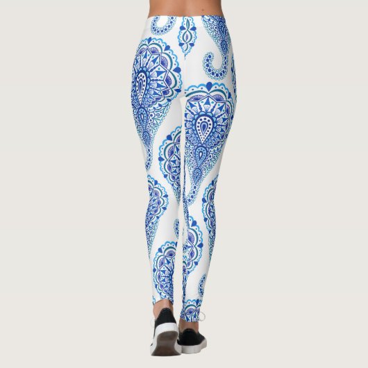 Boho Chic Paisley Naadloos Oriental Leggings (Achterkant)