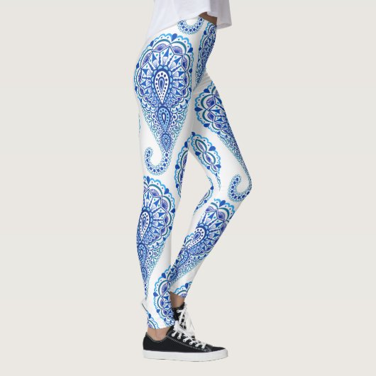 Boho Chic Paisley Naadloos Oriental Leggings (Rechts)