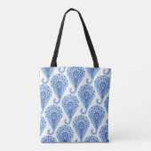 Boho Chic Paisley Naadloos Oriental Tote Bag (Achterkant)
