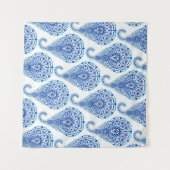 Boho Chic Paisley Naadloos Oriental Wandkleed (Voorkant (horizontaal))