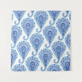 Boho Chic Paisley Naadloos Oriental Wandkleed (Voorkant)